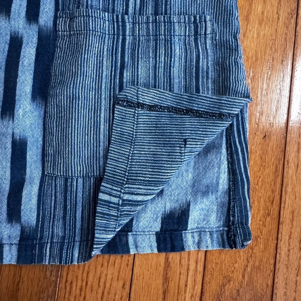 Artisan Blue Shibori Patchwork Popover Top - Size Medium - Picture 4 of 9